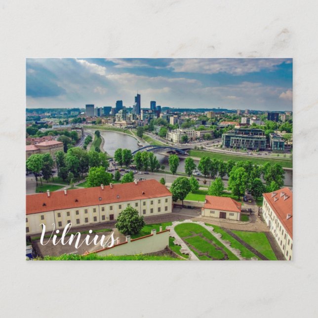 Carte Postale Vue aérienne de Vilnius, Lituanie (Devant)
