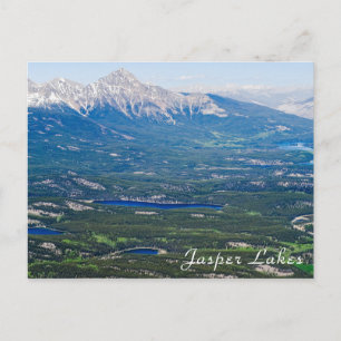Carte Postale Vue aérienne des lacs Jasper - Canada