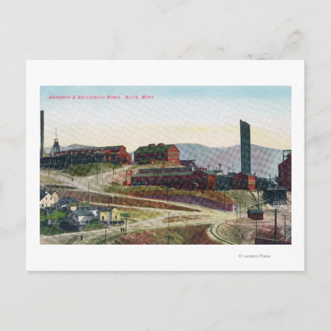 Carte Postale Vue aérienne des mines Anaconda et Neversweat (Devant)