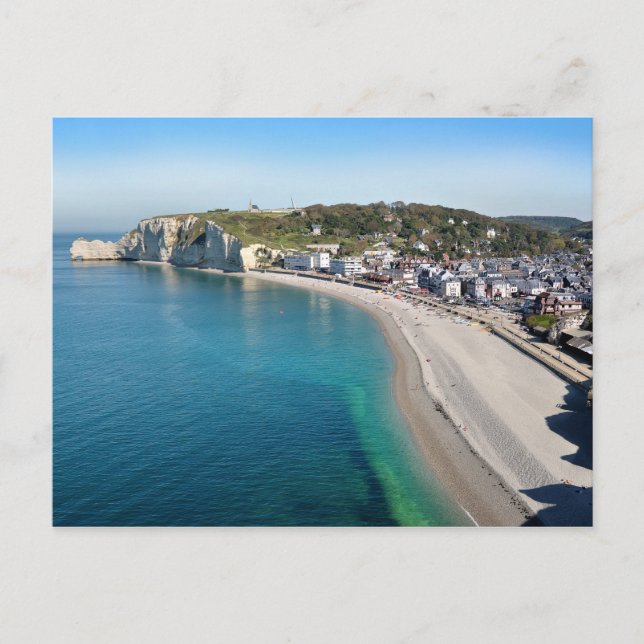 Carte Postale Vue aérienne d'Etretat en France (Devant)