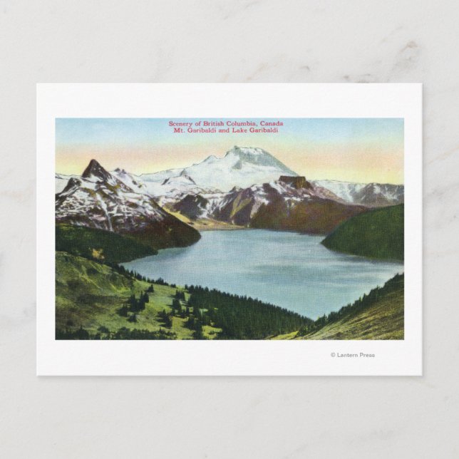 Carte Postale Vue aérienne du lac Garibaldi et du mont Garibald (Devant)