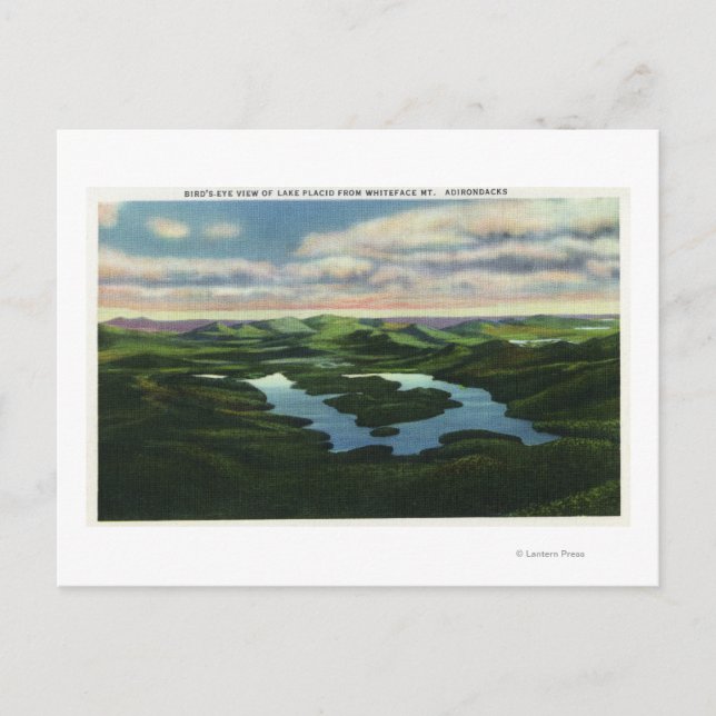 Carte Postale Vue aérienne du lac Placid (Devant)