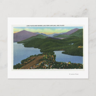 Carte Postale Vue aérienne du lac Placid et du lac Mirror