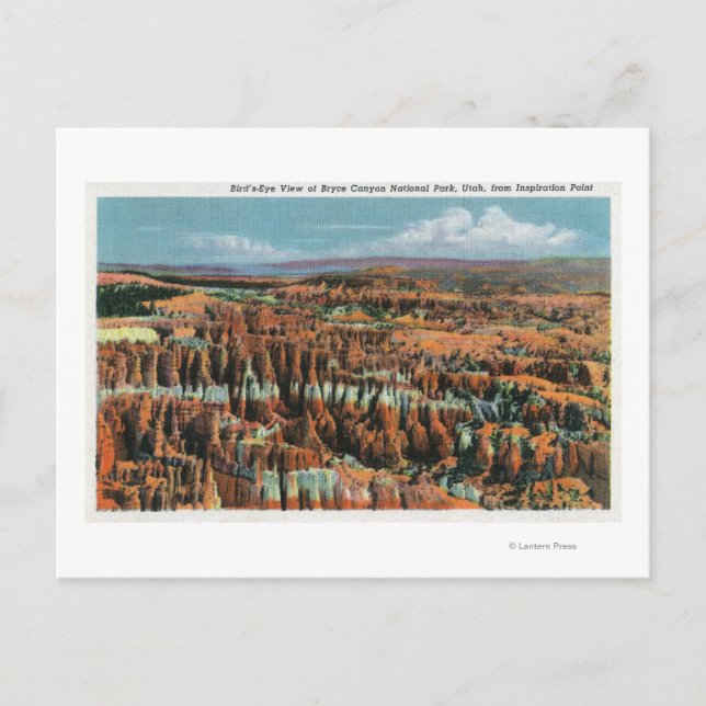 Carte Postale Vue aérienne du parc depuis Inspiration Point (Devant)