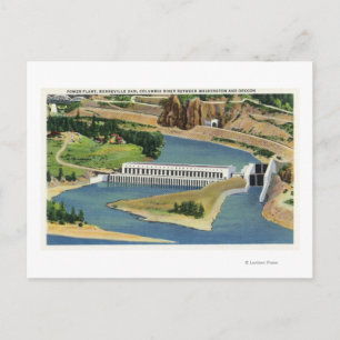 Carte Postale Vue aérienne du Plante électrique du barrage de Bo