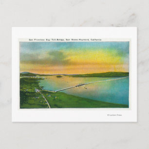 Carte Postale Vue aérienne du pont Bay jusqu'à Hayward, CA