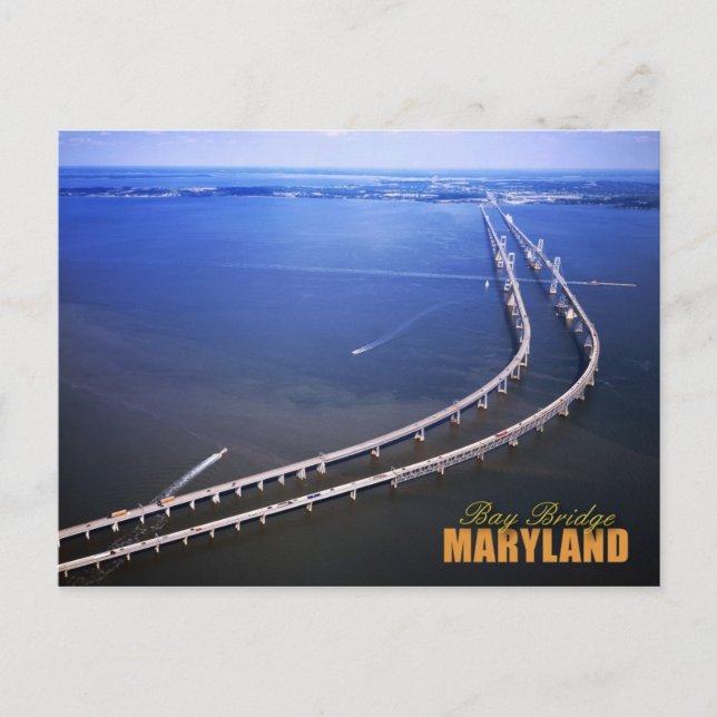 Carte Postale Vue aérienne du pont de la baie de Chesapeake, Mar (Devant)