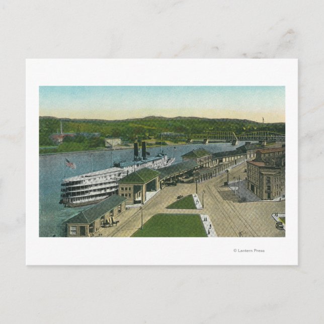 Carte Postale Vue aérienne du quai de navigation Hudson (Devant)