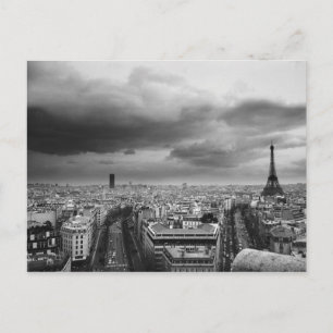 Carte Postale vue aérienne en noir et blanc d'un ciel couvert