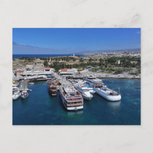 Carte Postale Vue aérienne par drone du port de Paphos avec phar