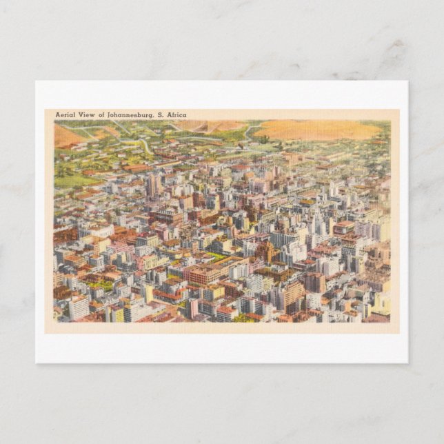 Carte Postale Vue aérienne vintage de Johannesburg (Devant)