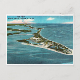 Carte Postale Vue aérienne Vintage de l'île Anna Maria