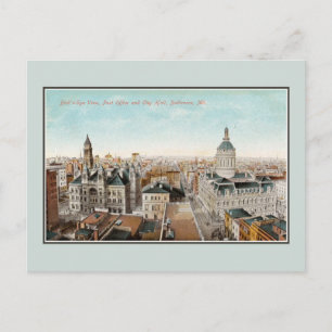 Carte Postale Vue aérienne vintage des années 1900 Baltimore MD