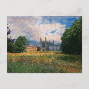 Carte Postale Vue arrière du King's College à Cambridge en Angle