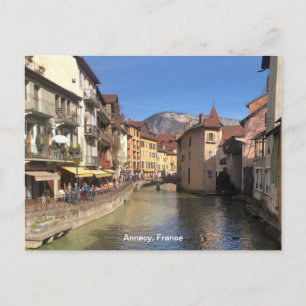 Carte Postale Vue attrayante de la rivière d'Annecy, France sur 