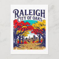 Vue automnale de Raleigh, ville des chênes