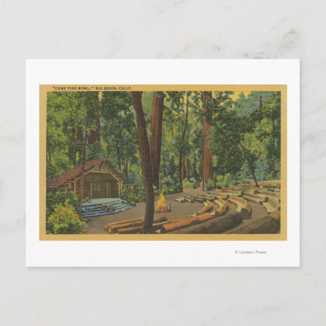 Carte Postale Vue "Camp Fire Bowl" de Big Basin, Californie (Devant)
