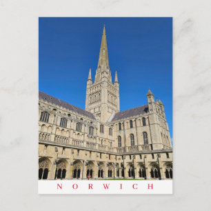 Carte postale vue cathédrale de Norwich