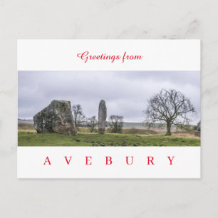 Carte postale vue cercle en pierre Avebury