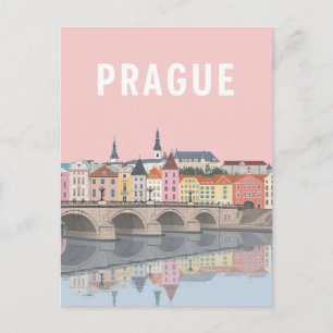 Carte Postale Vue colorée de la rivière à Prague