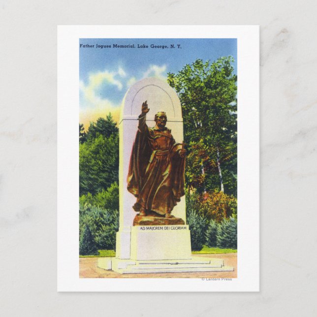 Carte Postale Vue commémorative du père Jogues (Devant)