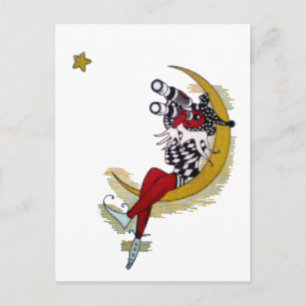 Carte Postale Vue cosmique : Elfe sur la lune aventure