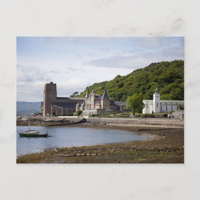 Carte Postale Vue côtière avec bâtiments historiques, Oban, (Devant)