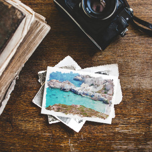 Carte Postale Vue côtière colorée de Milos Grèce