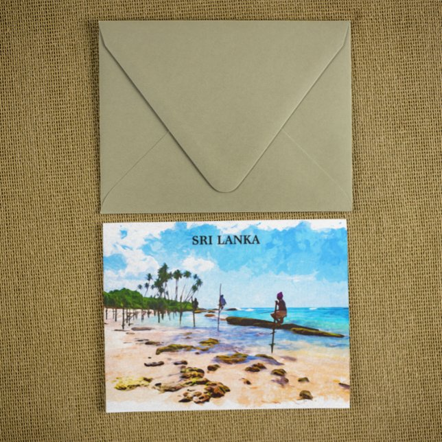 Carte Postale Vue côtière du Sri Lanka tropical (sri lanka tropical coastline postcard)