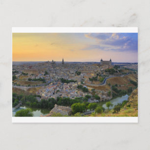 Carte Postale Vue coucher de soleil sur Toledo Espagne
