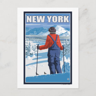 Carte Postale Vue d'admission du skieur de New York