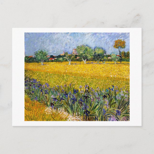 Carte Postale Vue d'Arles avec Irises Vincent van Gogh peinture (Devant)