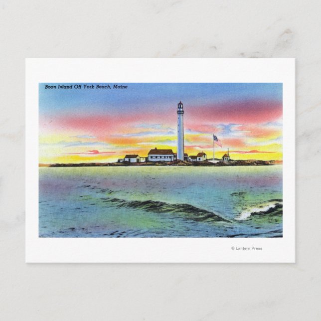 Carte Postale Vue de Boon Island et du phare de York (Devant)