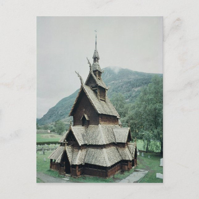 Carte Postale Vue de Borgund stave church, c.1150 (Devant)