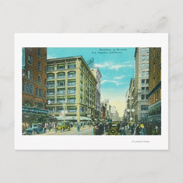 Carte Postale Vue de Broadway et du septième coin (Devant)