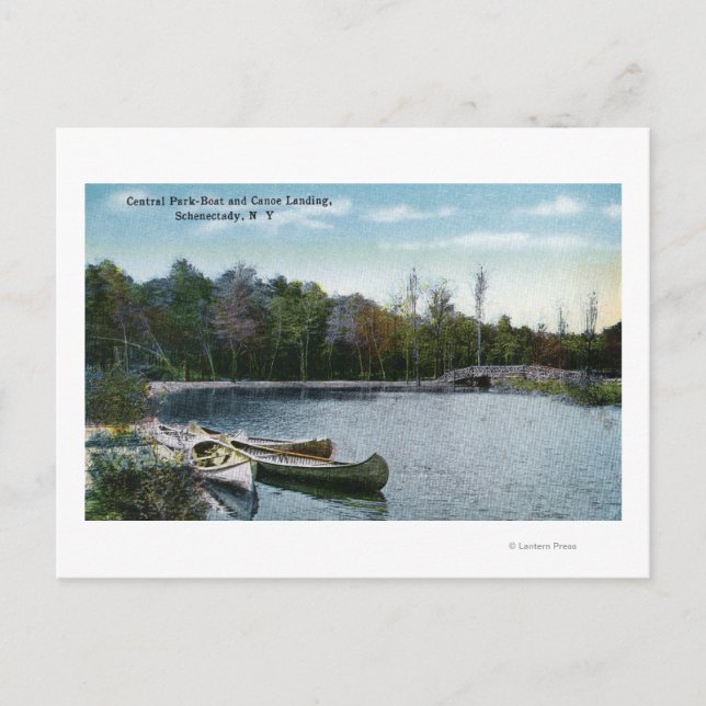 Carte Postale Vue de Central Park Bateau & Canoë Landing (Devant)