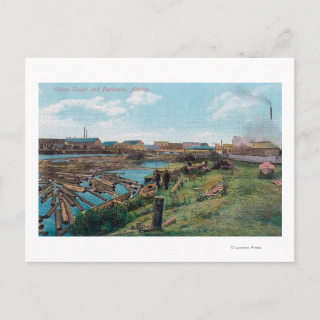 Carte Postale Vue de Chena Slough depuis la ville (Devant)