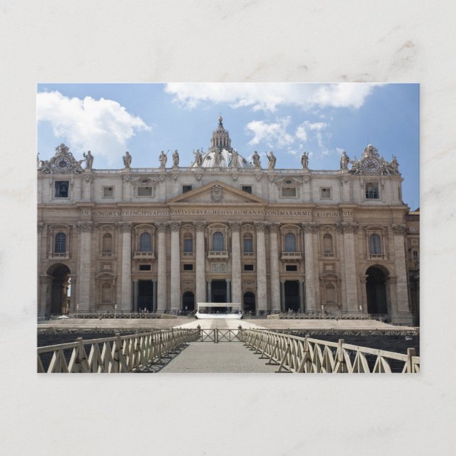 Carte Postale Vue de face de la basilique Saint-Pierre, Vatican. (Devant)
