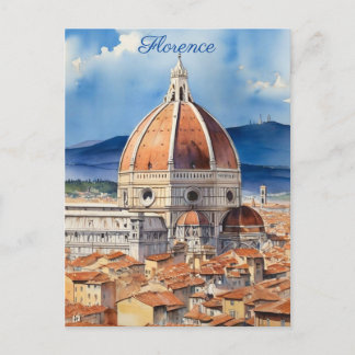 Carte Postale Vue de Florence | il Duomo | aquarelle