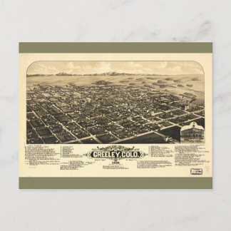Carte Postale Vue de Greeley Colorado (1882)