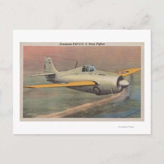 Carte Postale Vue de Grumman F4F-3-U.S. Navy Fighter (Devant)