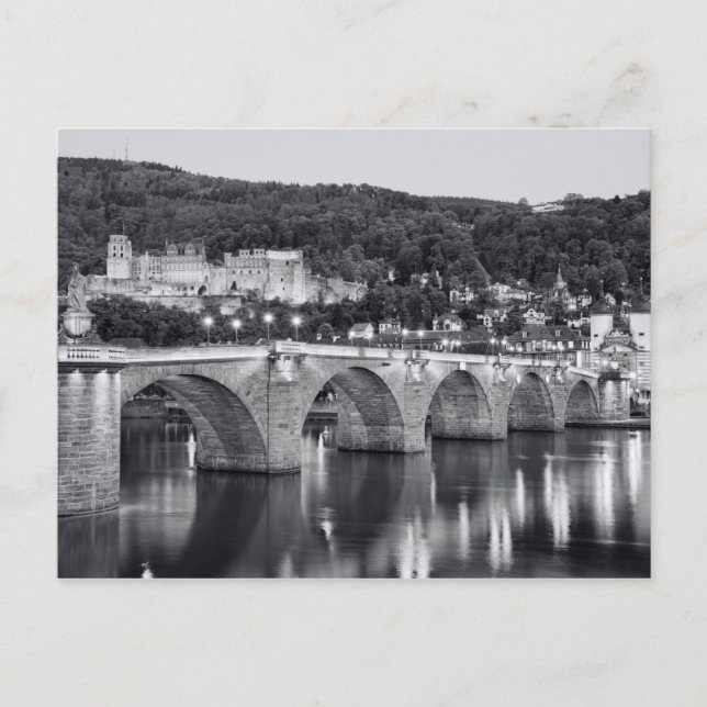 Carte Postale Vue de Heidelberg au crépuscule (Devant)
