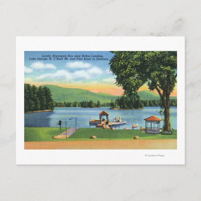 Carte Postale Vue de la baie Algonquin de Buck Mt et du Knob Pil (Devant)