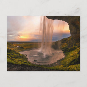 Carte Postale Vue de la cascade Islande Seljalandsfoss