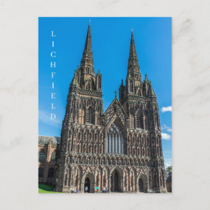 Carte postale vue de la cathédrale de Lichfield