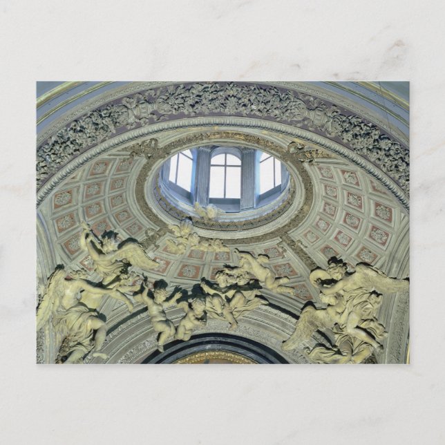 Carte Postale Vue de la coupole avec des musiciens d'anges (Devant)