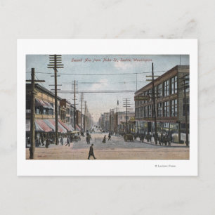 Carte Postale Vue de la deuxième avenue de Pike Street