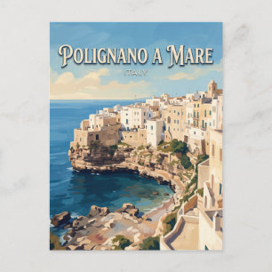 Carte Postale Vue de la falaise de Polignano a Mare Italie