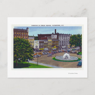 Carte Postale Vue de la Fontaine du Carré public