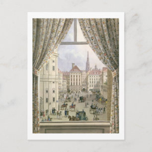 Carte Postale Vue de la Freyung, Vienne, 1825 (gouache sur papie